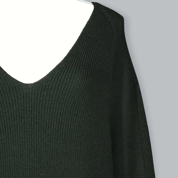 Athleta Sweater Womens XS Green Tunic Pullover Wool Blend V Neck Ribbed Merino - Picture 3 of 10